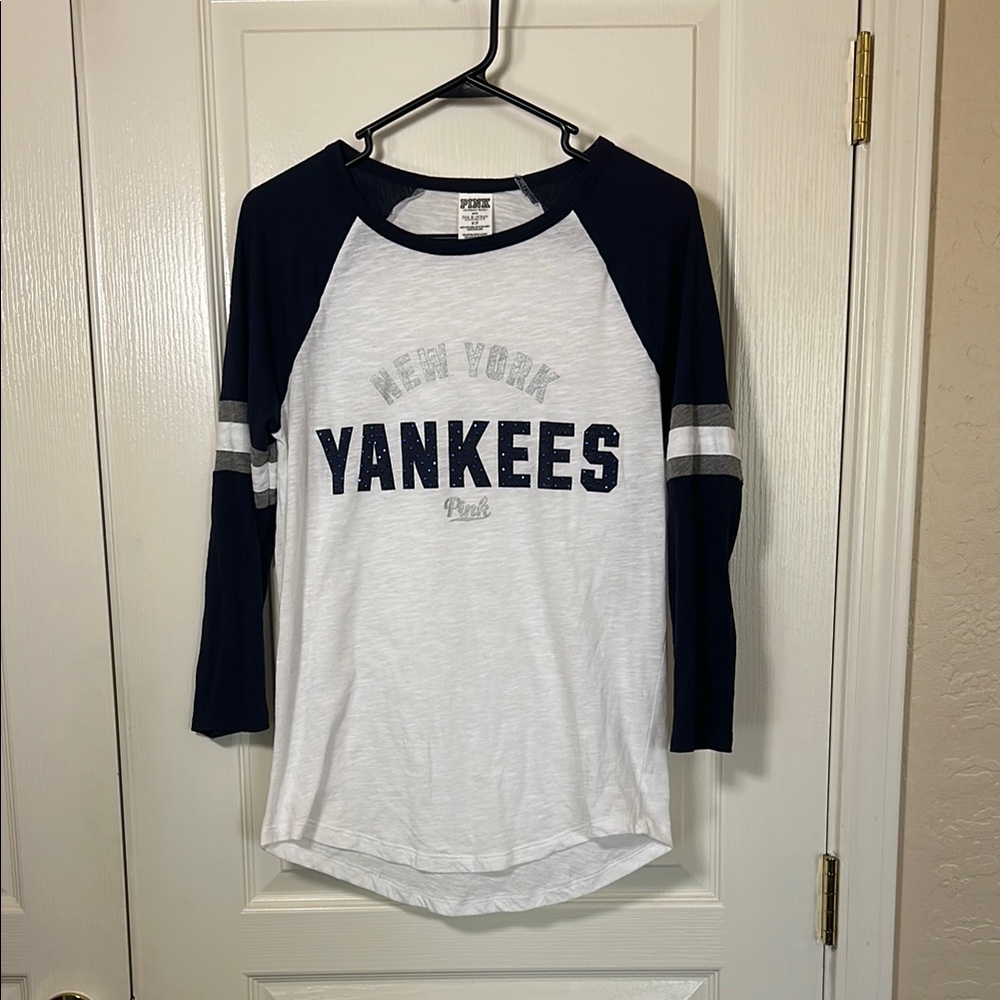 PINK Victoria's Secret Long Sleeve Yankees Tee